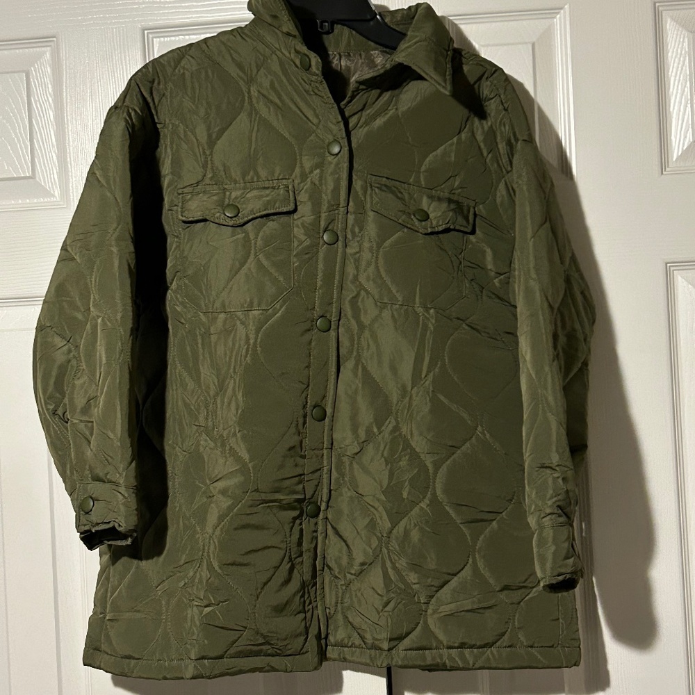Aompmsdx Army Green Quilted Coat